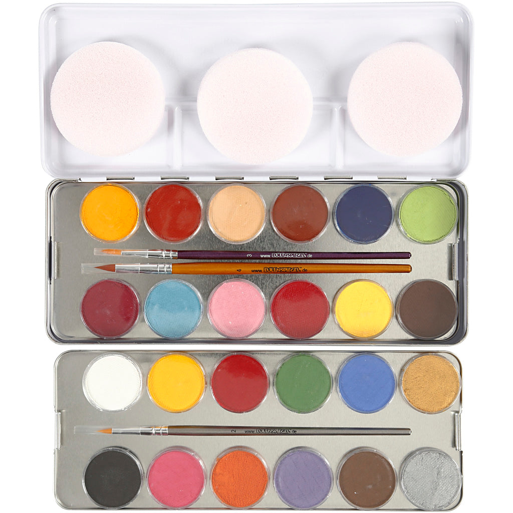 Peinture pour le visage Eulenspiegel, différentes couleurs, 24 couleurs 1 set