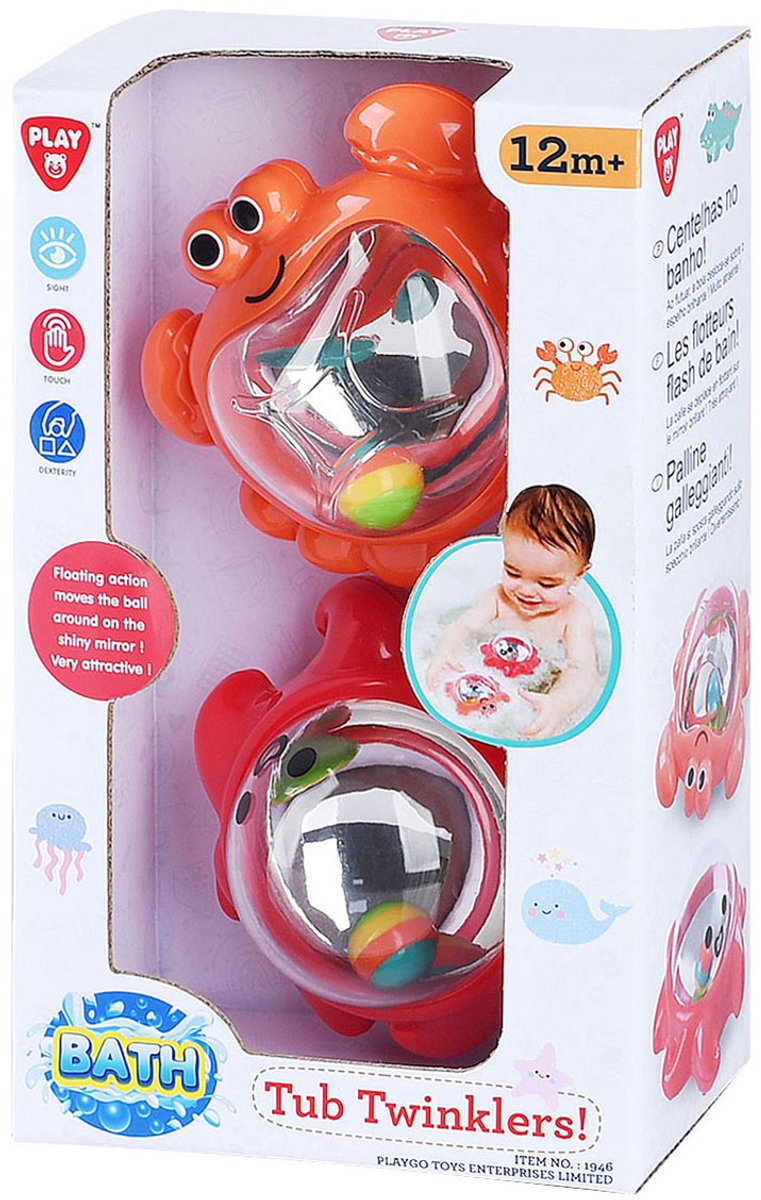 Playgo jouets de bain baignoire twinklers - crabe et poulpe - 2 pcs.