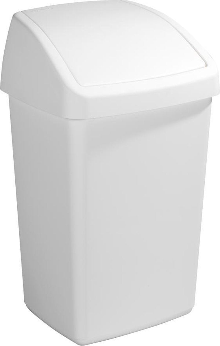 Sunware - Poubelle Delta avec couvercle basculant 50l blanc - 39,5 x 34,5 x 66,5 cm