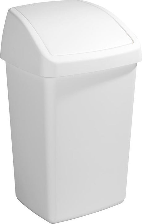 Sunware - Poubelle Delta avec couvercle basculant 50l blanc - 39,5 x 34,5 x 66,5 cm