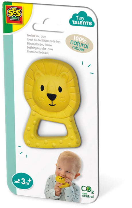 Ses tiny talents jouet de dentition lou lion - 100% caoutchouc naturel