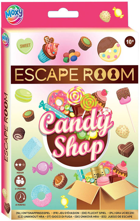Jeu d'évasion de groupe d'artisanat créatif, salle d'évasion de magasin de bonbons