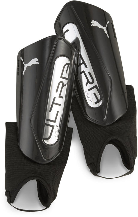 Protège-tibia unisexe Puma ultra léger à la cheville - noir-argent