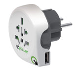 Adaptateur de voyage Q2 power 1.100110, monde vers Europe, USB mis à la terre