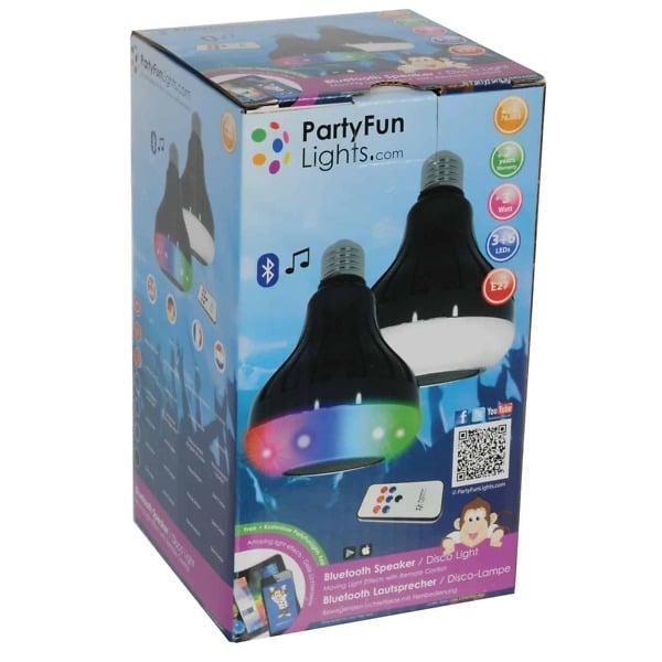 Lampe disco Kotronic Party Fun Lights avec haut-parleur Bluetooth