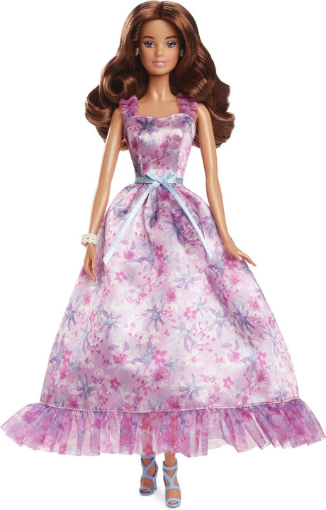 Poupée d'anniversaire signature Barbie - avec robe rose - poupée mannequin
