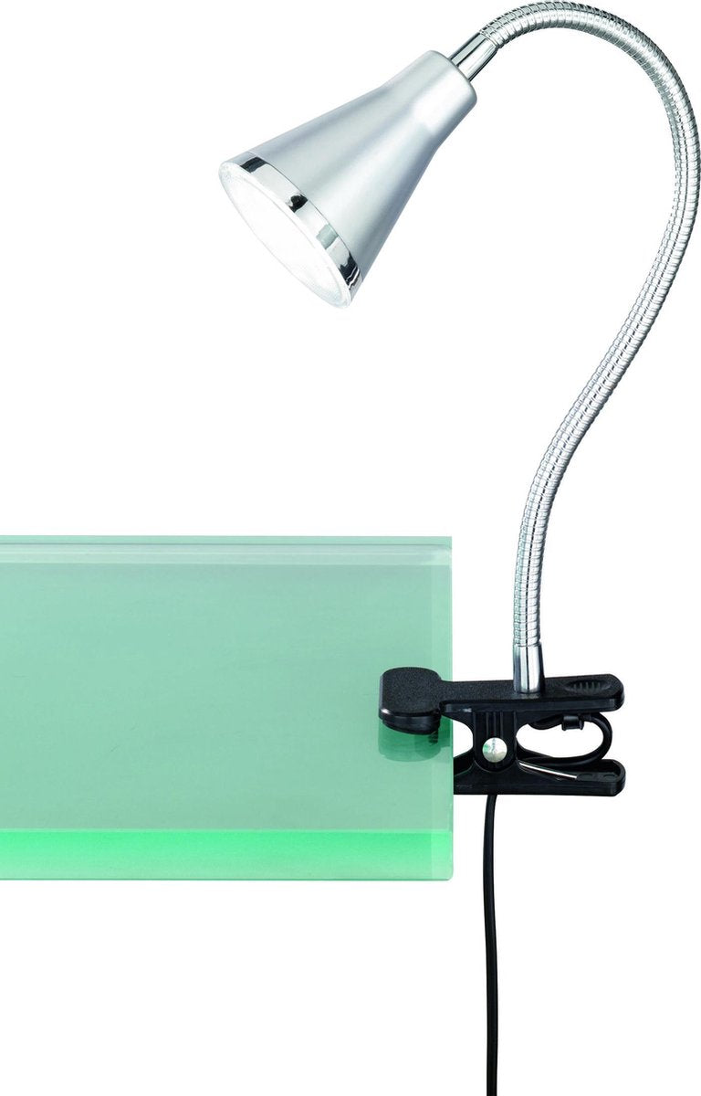 Rl vis ta lumière réalité arras - lampe à pince - titane - incl. 1x smd 4w - interrupteur à cordon - flexible - lampe à pince