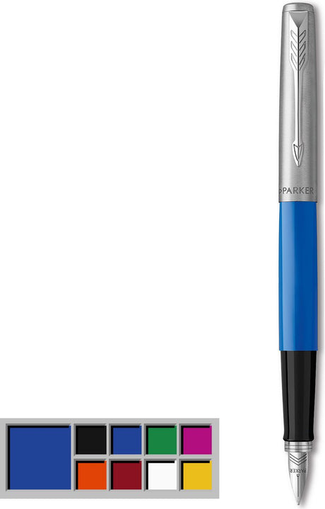 Stylo plume Parker Jotter Originals | finition bleue classique | point moyen | encre bleue et noire