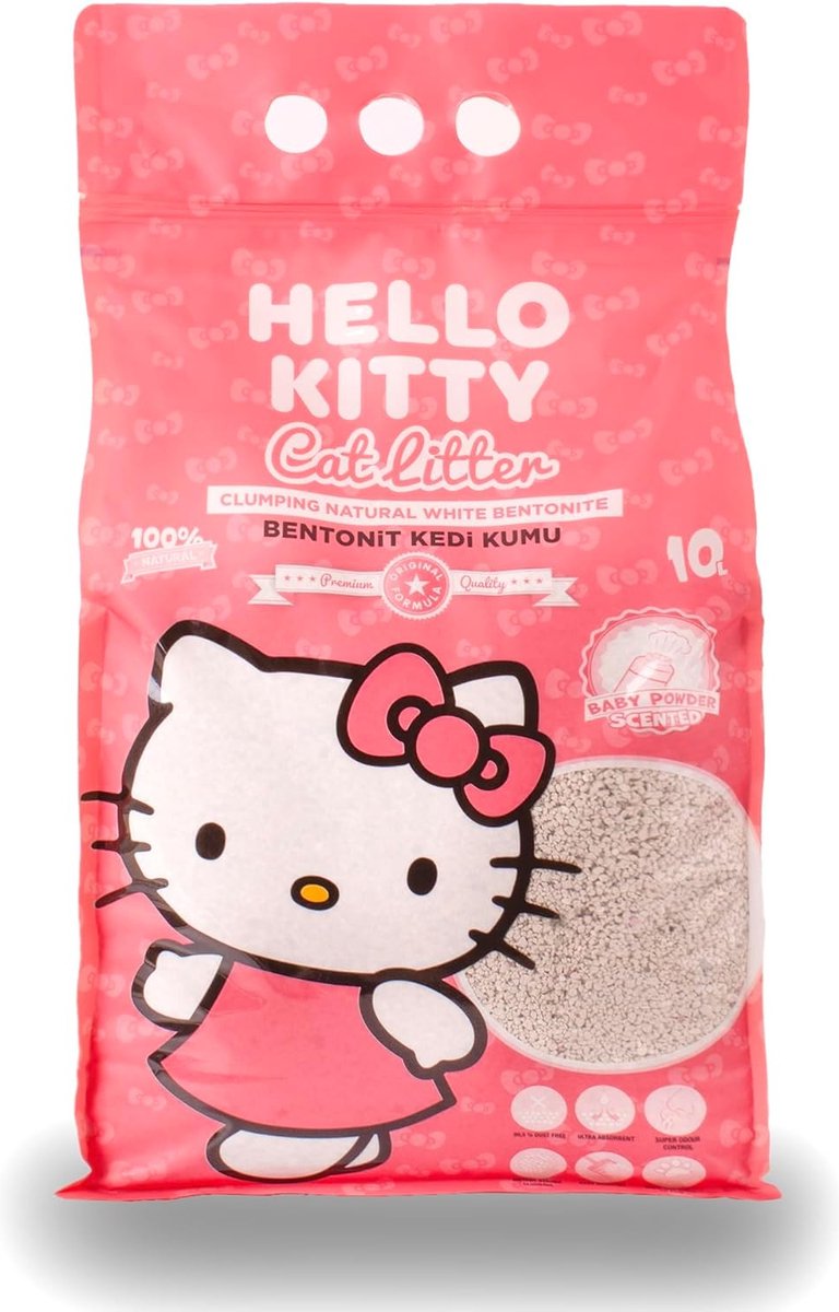 Hello Kitty litière pour chat poudre pour bébé 10l