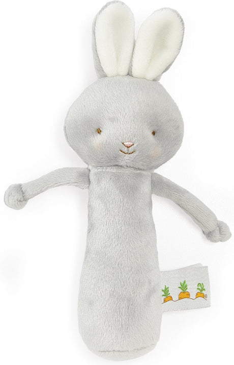 Bunnies by the bay hochet lapin - peluche - détails brodés - 15 cm - gris