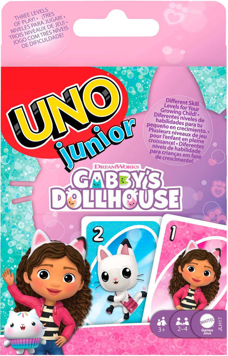 Jeu de cartes Mattel Uno Junior Dreamworks Gabbys Dollhouse