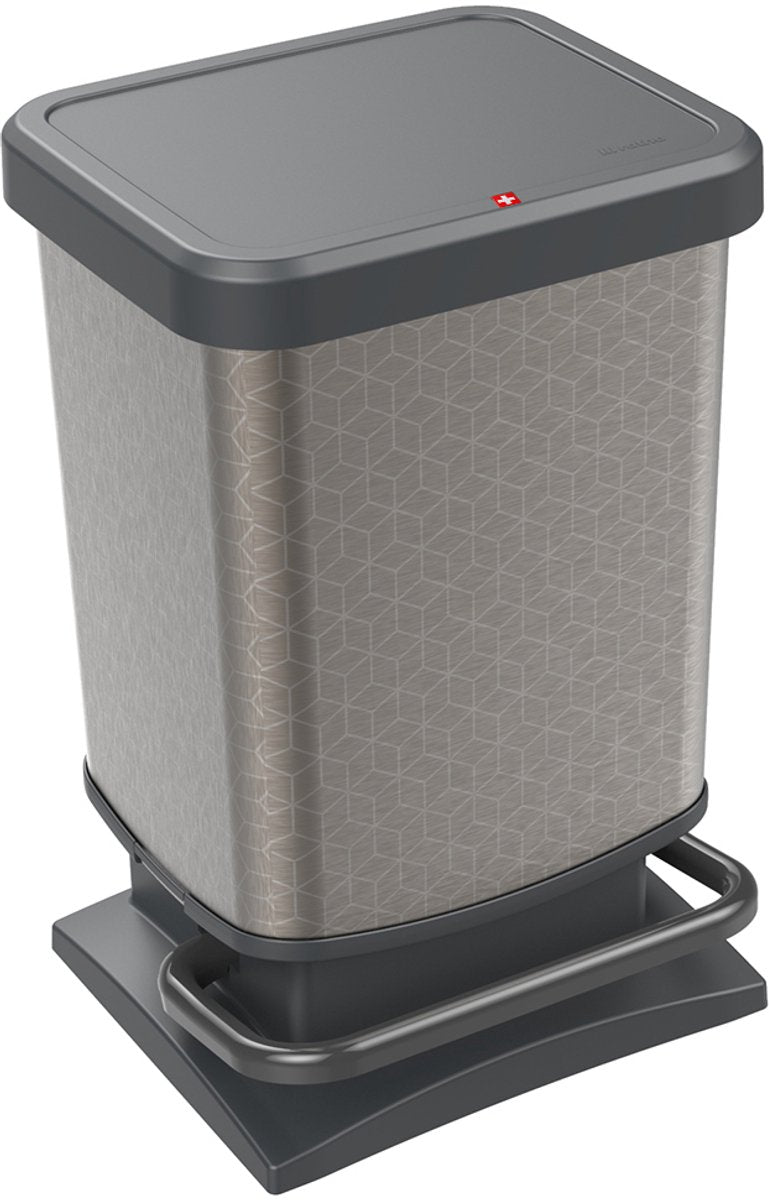 Poubelle à pédale Rotho Paso - poubelle 20l - sans BPA - gris