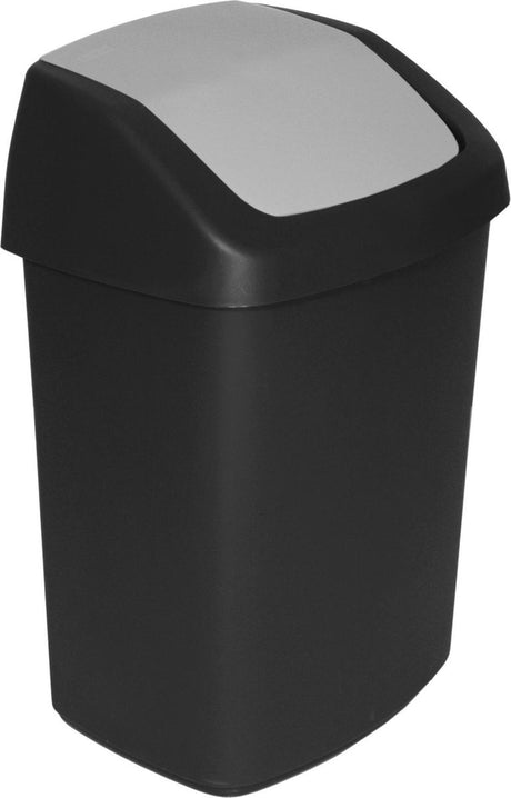 Poubelle pivotante Curver - poubelle - 10l - noir - gris