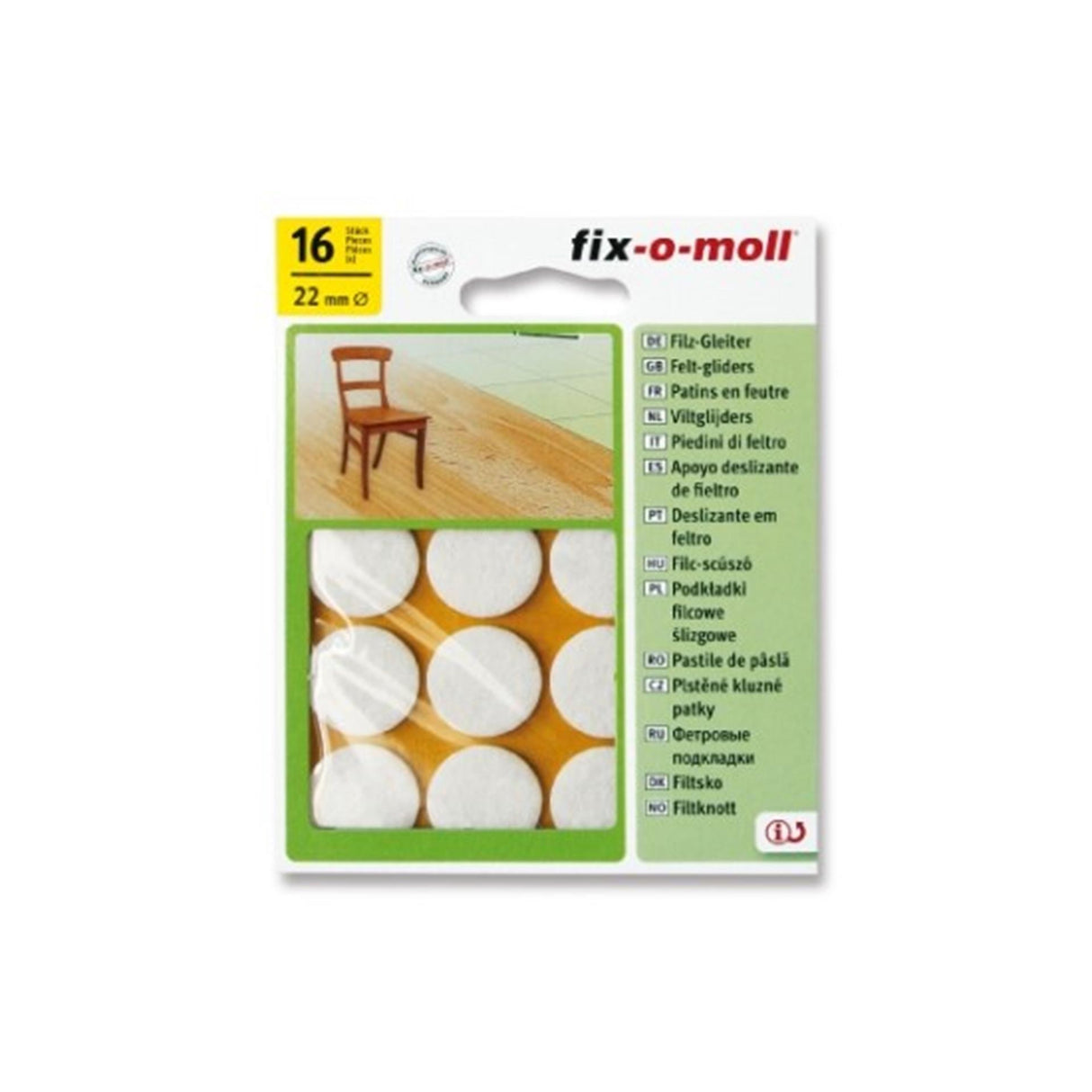 Planeur en feutre Fix-o-moll ø22mm blanc