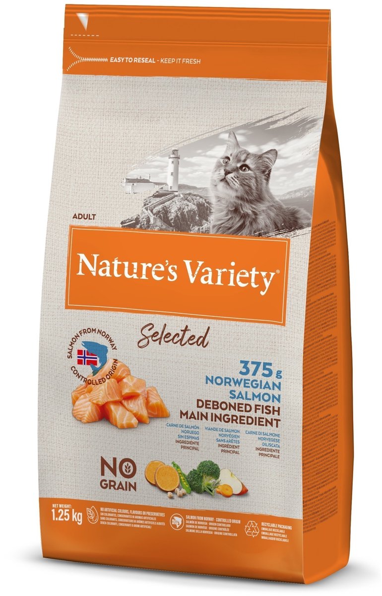 Natures varie nature's varie - nourriture pour chats adultes au saumon norvégien sélectionné