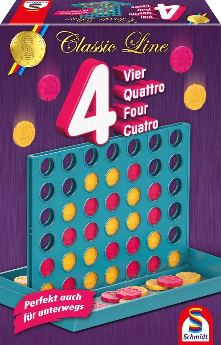 Schmidt spiele schmidt® - ligne classique quatre à la suite - jeu de société - jeu de réflexion stratégique - à partir de 6 ans - 2 joueurs