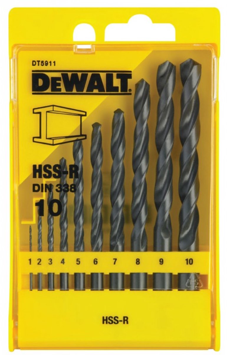 Dewalt dt5911-qz - accessoire de perçage - foret à métaux hss-r - jeu de 10 pièces