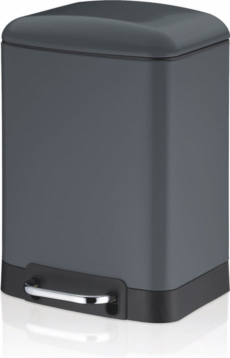 Poubelle Kela, acier inoxydable, gris foncé, 6 l - | davino
