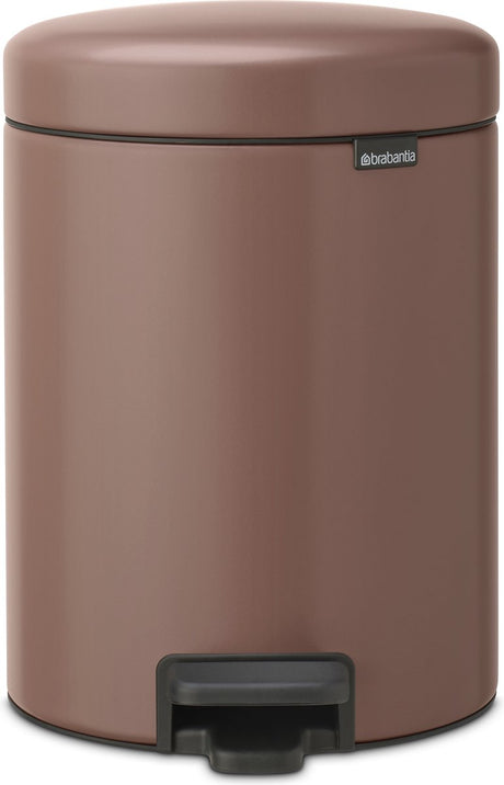 Poubelle Brabantia newicon - 5 litres - salle de bain - taupe satiné