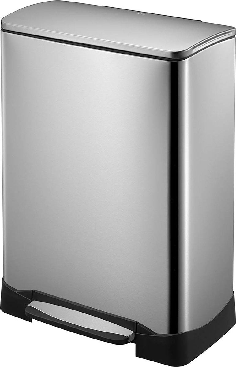 Eko - neo-cube recycling pedaalemmer 28+18 liter - stainless steel - mat rvs - prullenbak