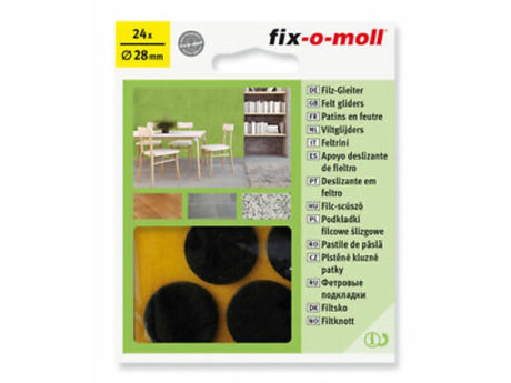 Planeur en feutre Fix-o-moll rond 28mm marron 24 pièces