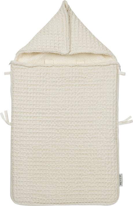 Chancelière en peluche gaufrée pour bébé Meyco - nature - 40x82cm