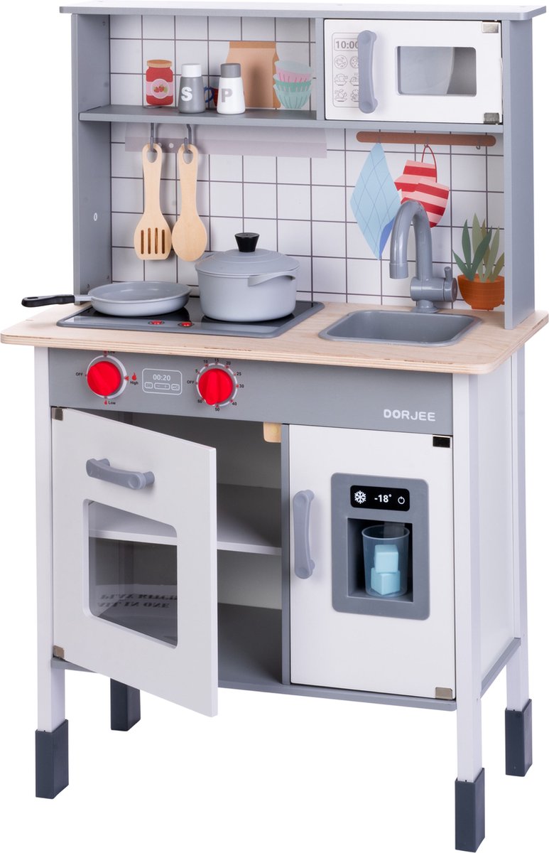 Kitchenette en bois avec accessoires