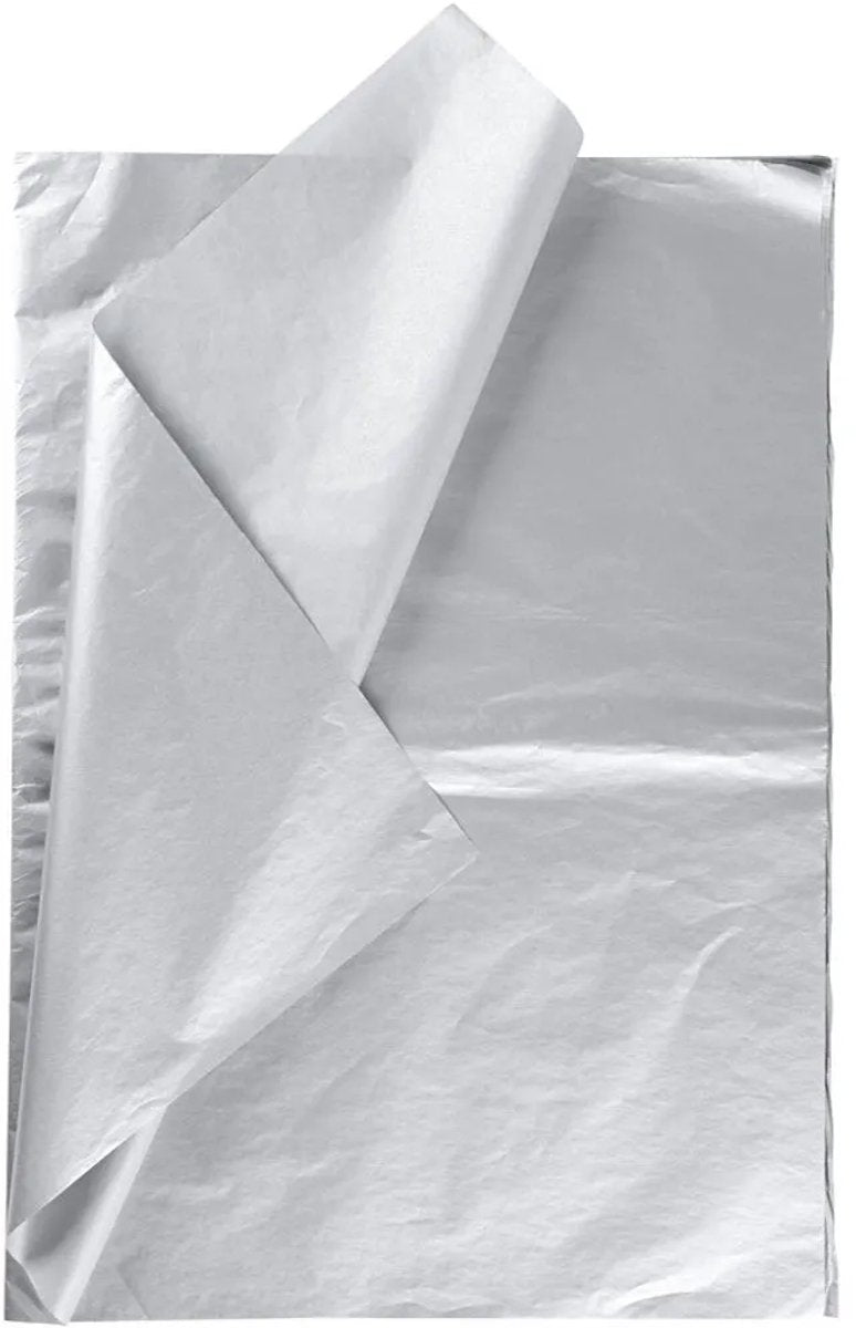 Creativ Company Paper de tissu argent 6 feuilles 14 gr, 50x70cm