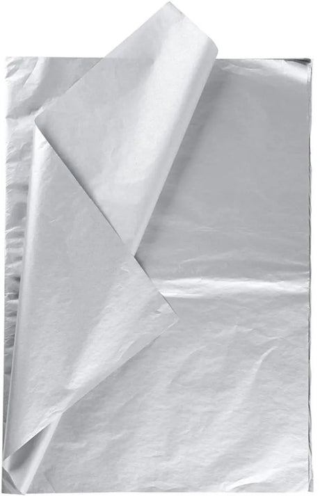 Creativ Company Paper de tissu argent 6 feuilles 14 gr, 50x70cm