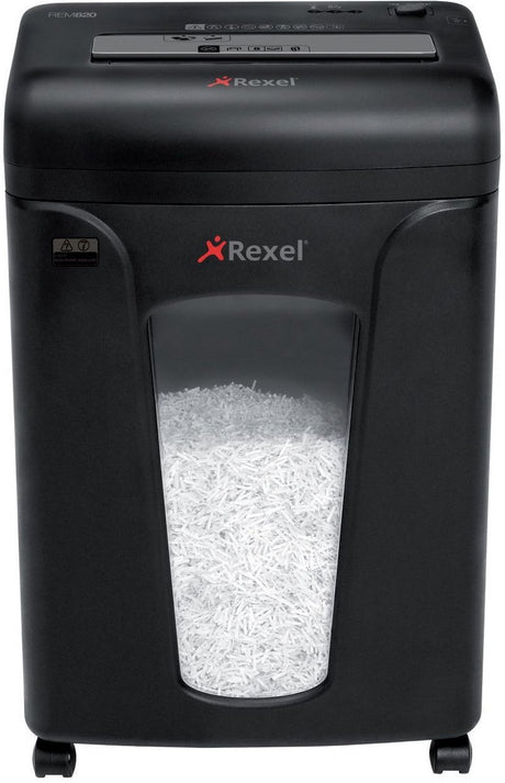 Destructeur de papier Rexel mercury rem820 - p5 micro déchiquetés - jusqu'à 8 feuilles - 21l - noir