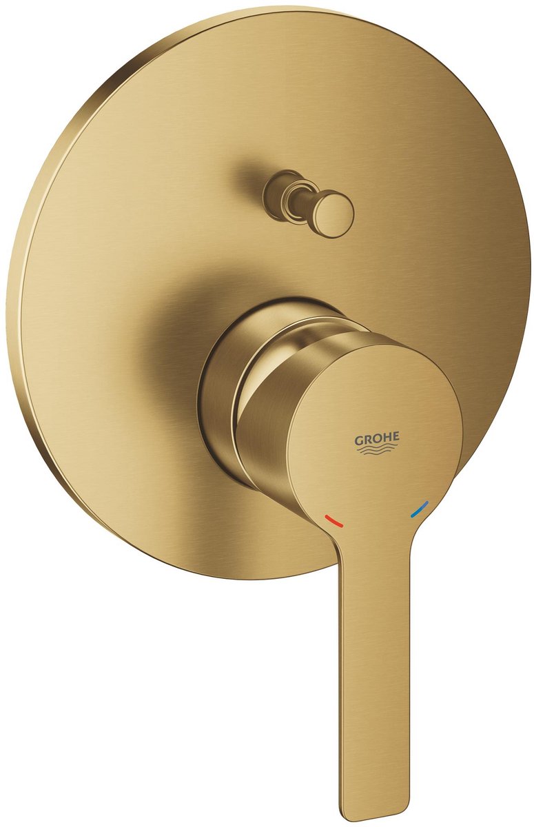 Kit d'installation pour mitigeur de bain Grohe Lineare nouveau – à encastrer – inverseur 2 voies – Silkmove 46 mm – Cool Sunrise brossé