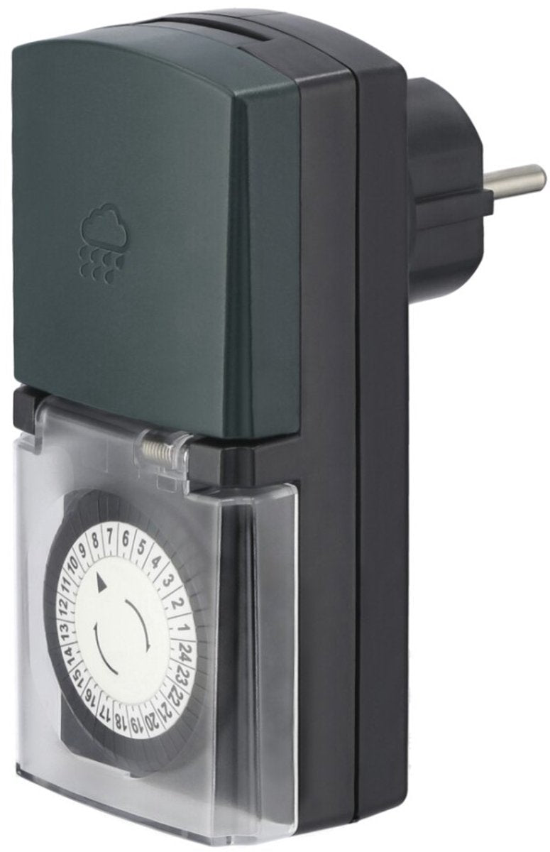 Minuterie mécanique Hama - intervalle de 30 m - pour extérieur IP44 - noir vert