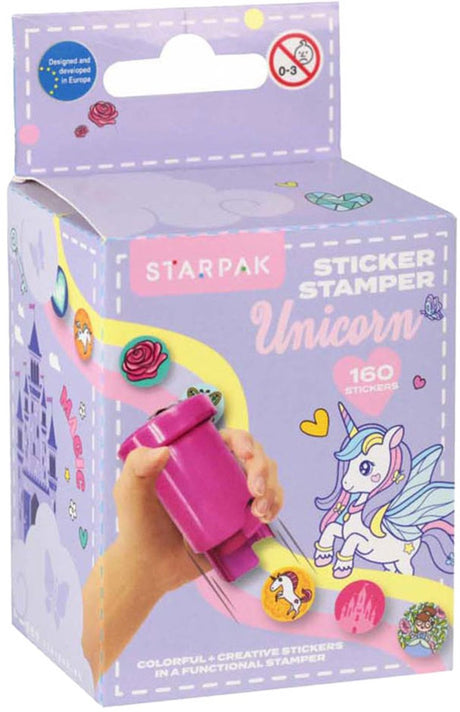Timbre autocollant licorne, 160pcs.
