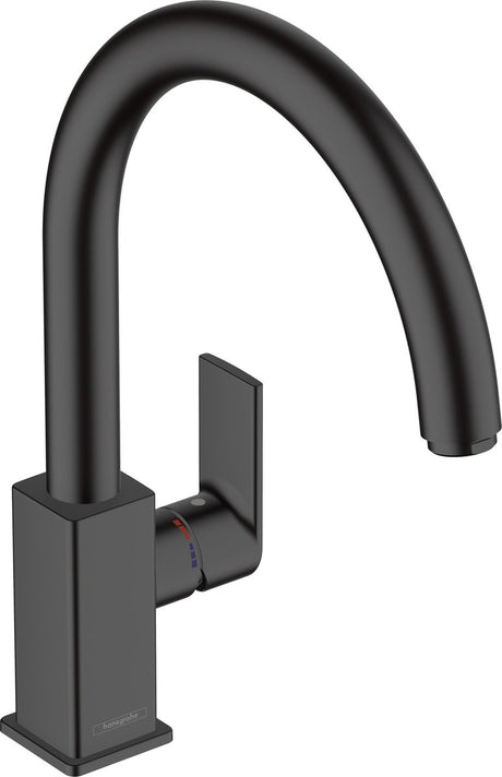 Hansgrohe vernis forme m35 - mitigeur de cuisine - commande à levier unique - taille 35 mm - bec pivotant - noir mat