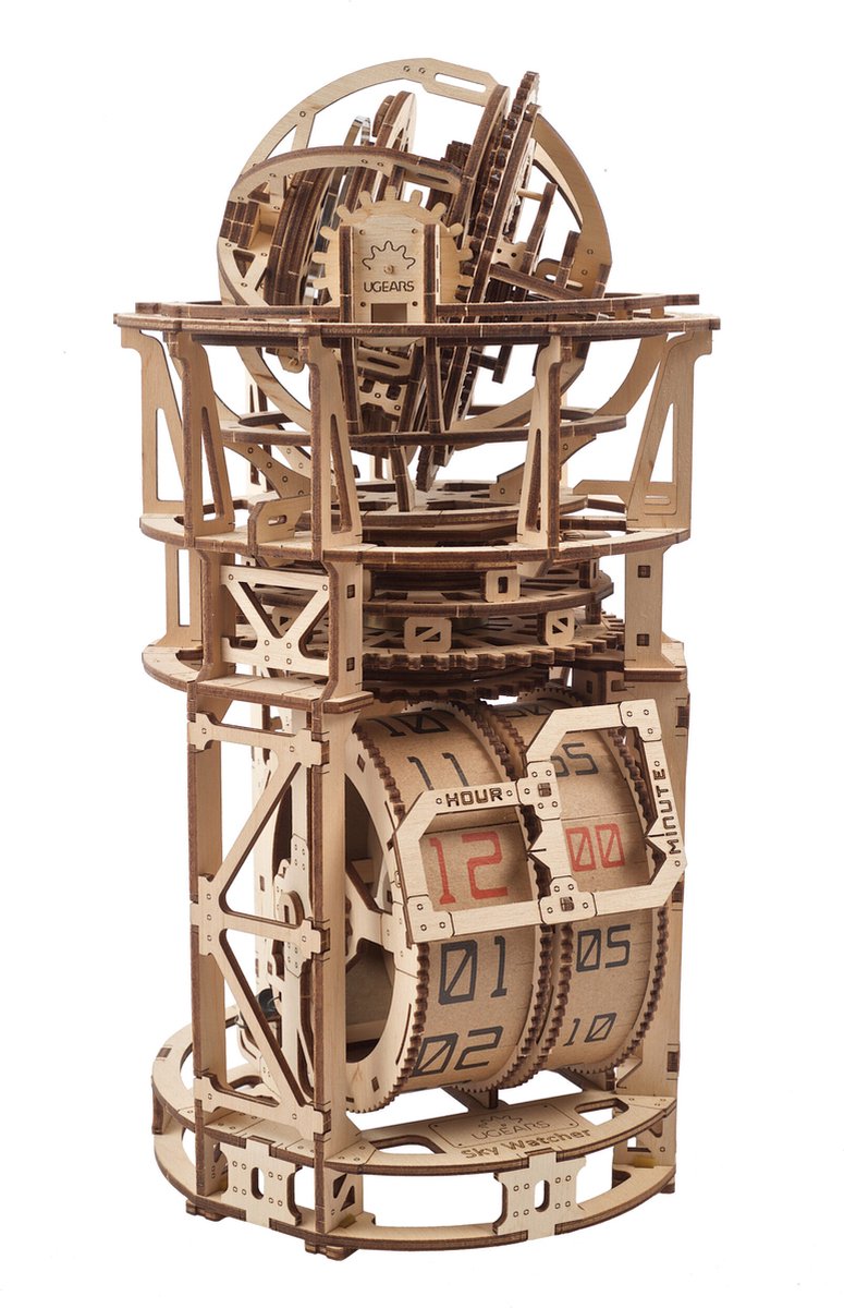 Modèle 3D en bois Ugears - horloge de table sky watcher