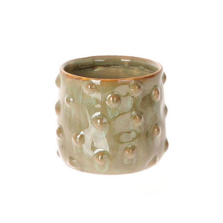Hbx natural living pot de fleur bozzola ø11,5xh11cm vert olive