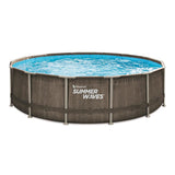 Piscine Summer Waves cadre Elite 427 x 107 cm rotin double foncé + pompe à filtre