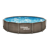 Piscine Summer Waves cadre actif 366 x 76 cm rotin double foncé + pompe à filtre