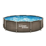 Piscine Summer Waves cadre actif 305 x 76 cm rotin double foncé + pompe à filtre