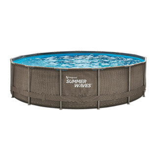 Piscine Summer Waves cadre actif 457 x 106 cm rotin double foncé + pompe à filtre