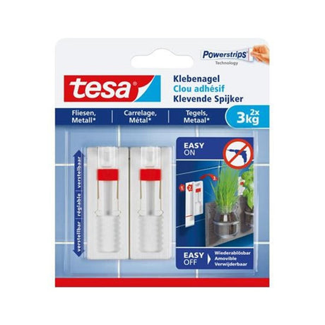 Clou à colle Tesa pour carrelage métallique - réglable - force d'adhérence 3 kg