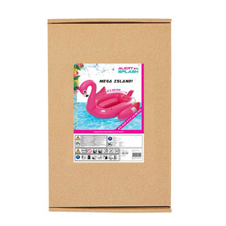 Alerte splash île gonflable flamants roses 240x180 cm