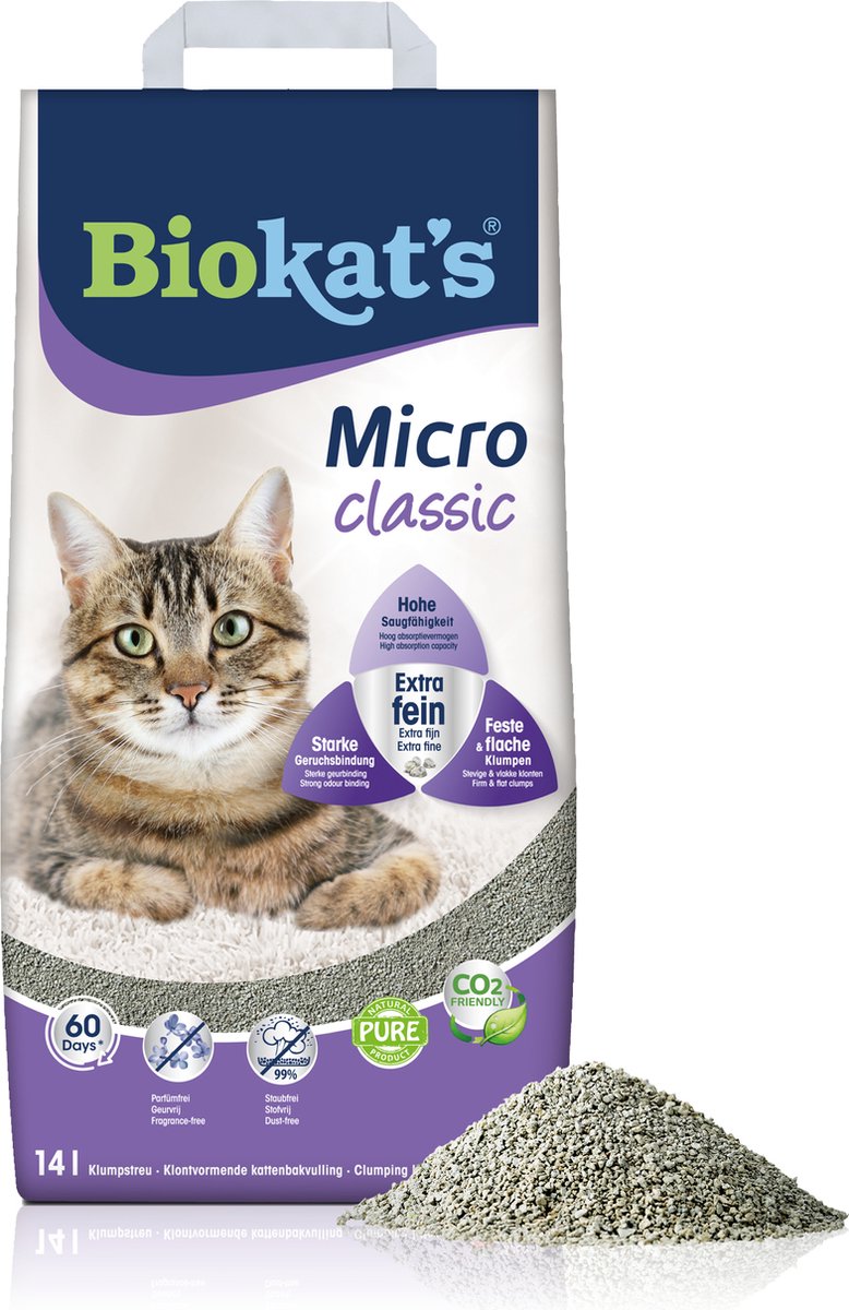 Litière pour chat micro classique de Biokat