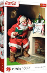 Puzzle Trefl 1000 pièces - coca-cola Père Noël au coin du feu - Puzzle de Noël.