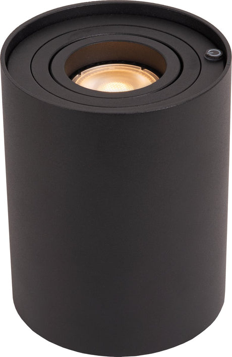 Lucide tube - lampe de table - ø 9,6 cm - led 3 stepdim - gu10 - 1x5w 2700k - noir