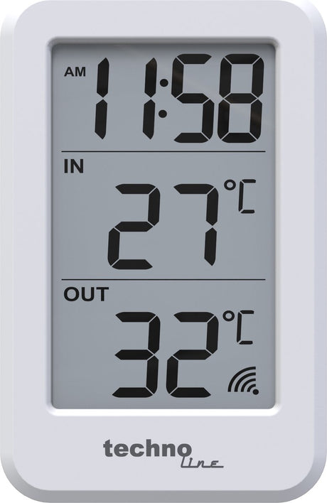 Thermomètre Technoline ws 9172 70x110x22mm blanc avec 1 capteur extérieur 100m