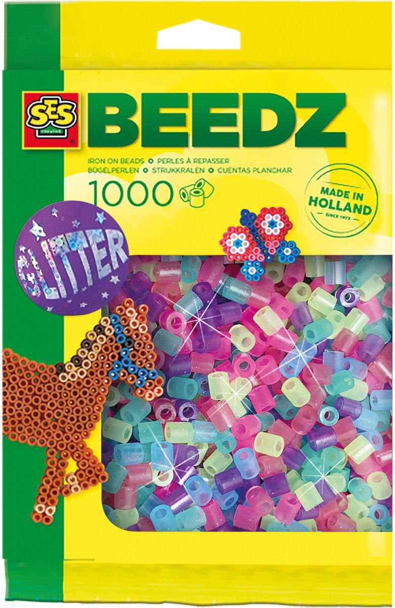 Ses creative ses perles thermocollantes - mélange de paillettes, 1000 pcs.