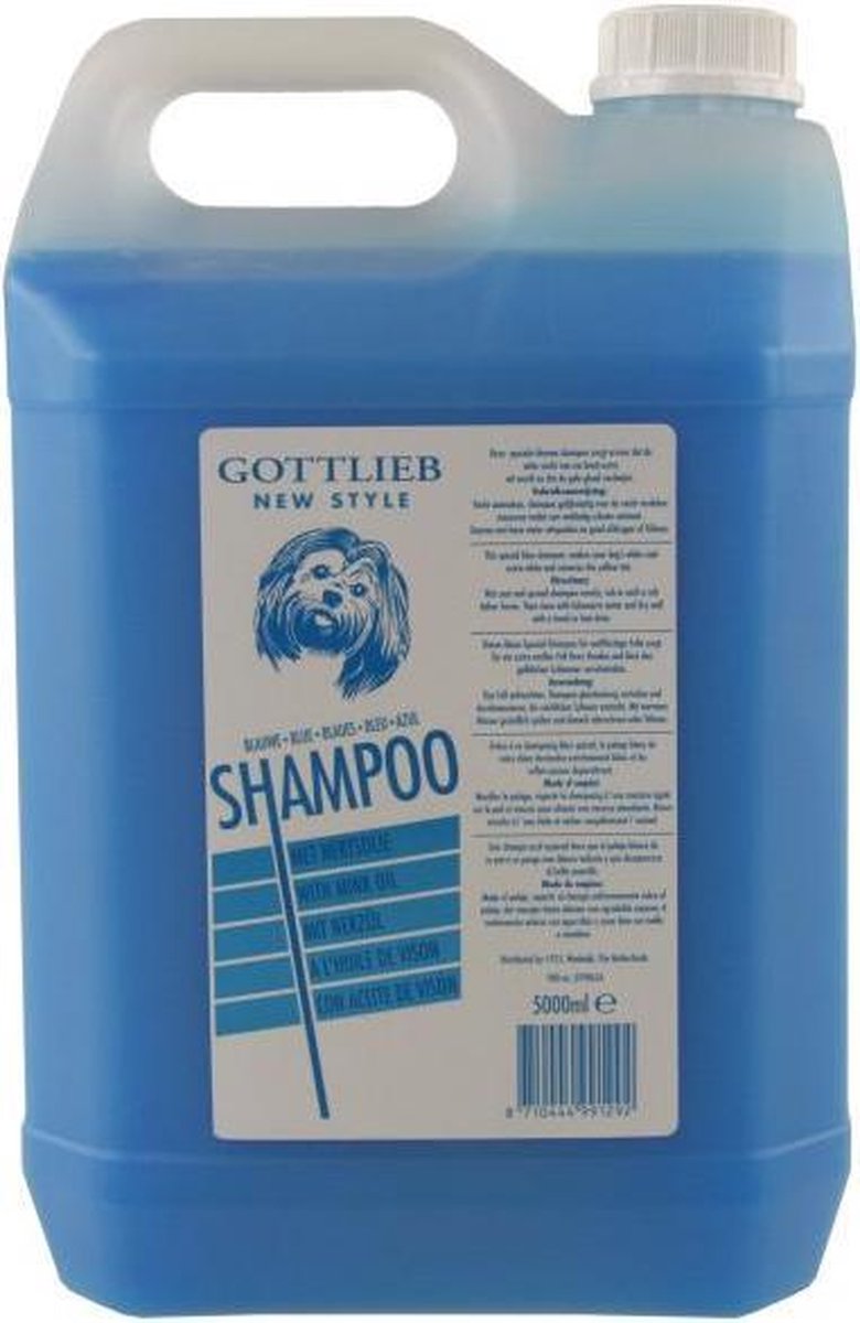Shampoing pour chien bleu Gottlieb - pelage blanc - 5 litres