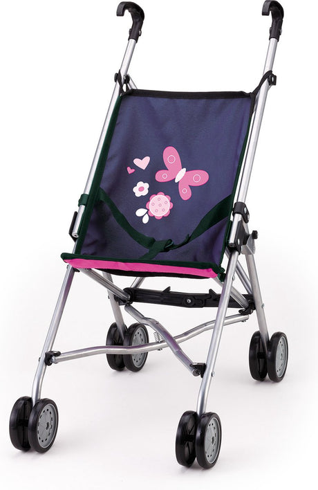 Bayer design - poussette de poupée - bleu avec papillons