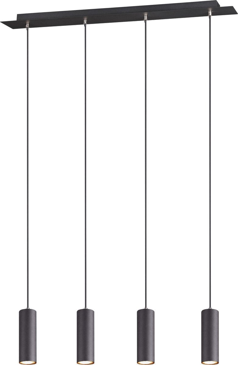 Trio marley - lampe suspendue - noir mat - excl. 4x gu10 3w - réglable en hauteur